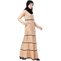 Polka dotted elegant abaya- Beige Polka dotted elegant abaya- Beige